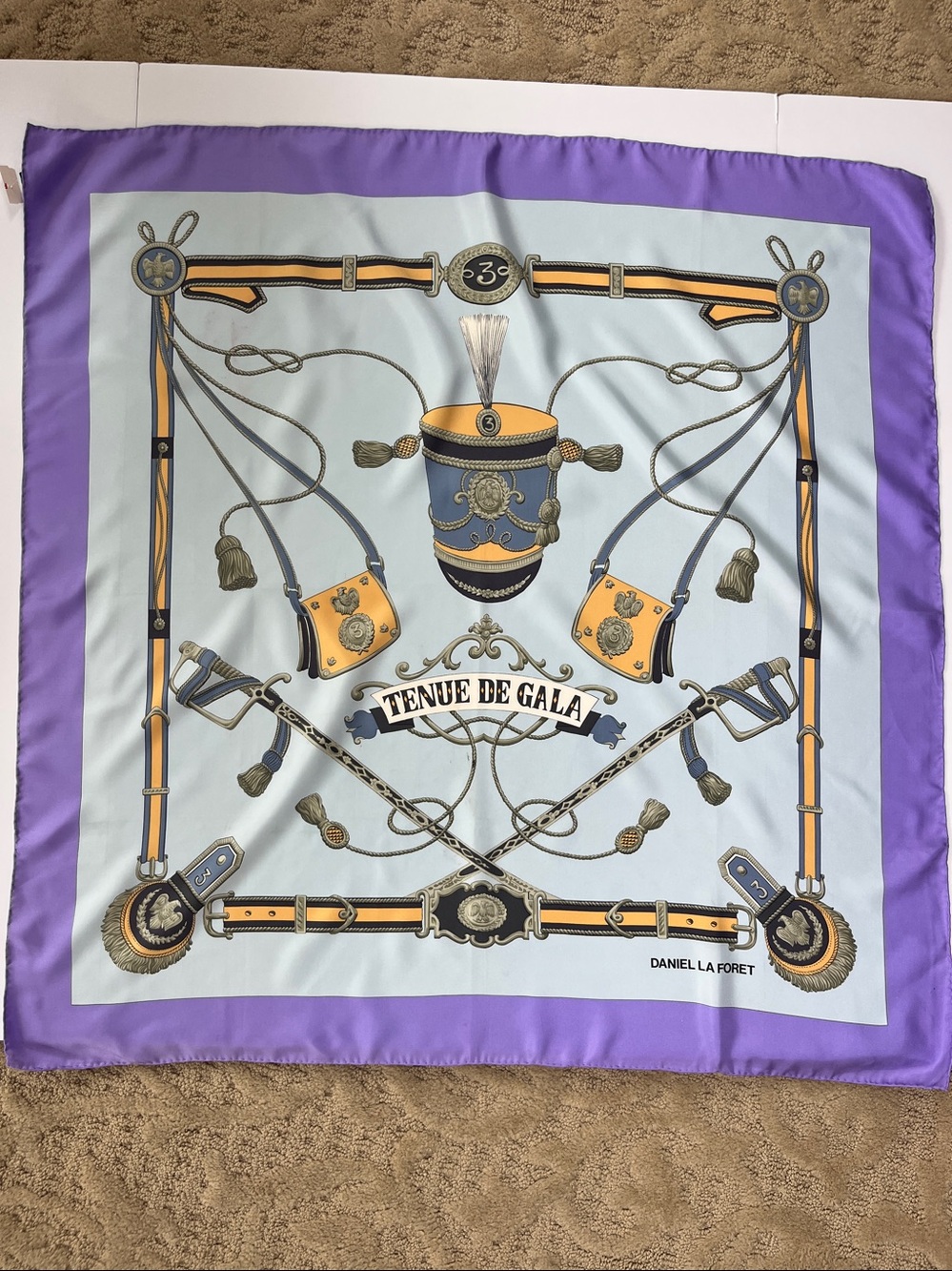 Vintage Daniel La Foret Silk Scarf 34x34
